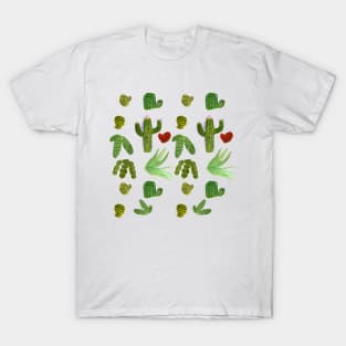 Cacti watercolor pattern T-Shirt